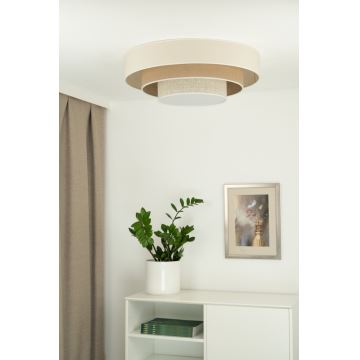 Duolla - LED Plafondlamp LUNETA LED/26W/230V diameter 60 cm 4000K crème/bruin