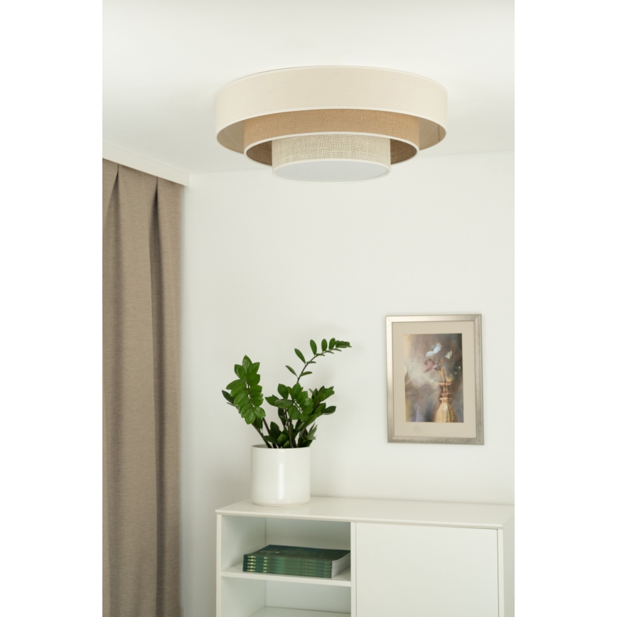 Duolla - LED Plafondlamp LUNETA LED/26W/230V diameter 60 cm 4000K crème/bruin