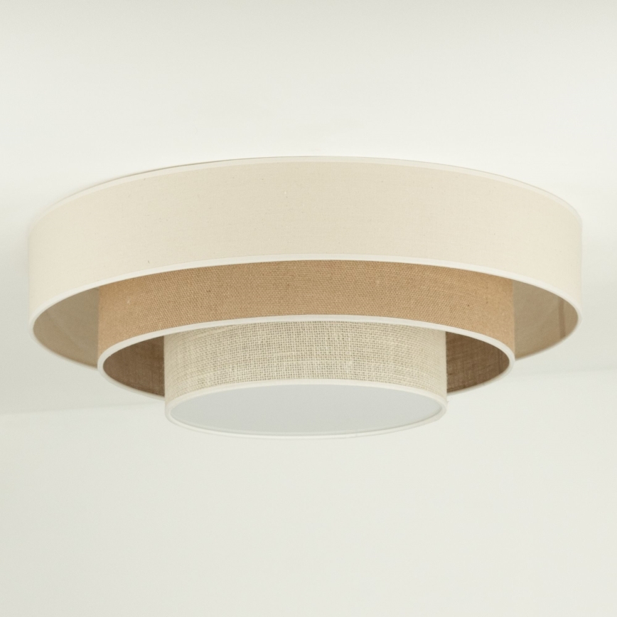 Duolla - LED Plafondlamp LUNETA LED/26W/230V diameter 60 cm 4000K crème/bruin