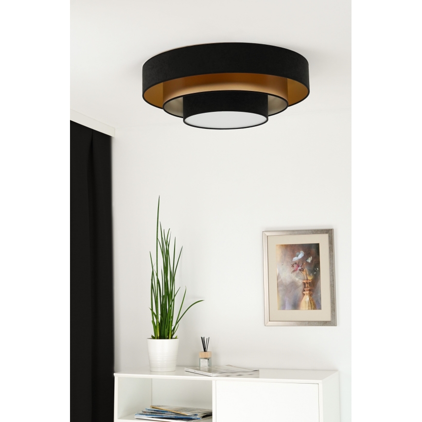 Duolla - LED Plafondlamp LUNETA LED/26W/230V diameter 60 cm 4000K zwart/goud