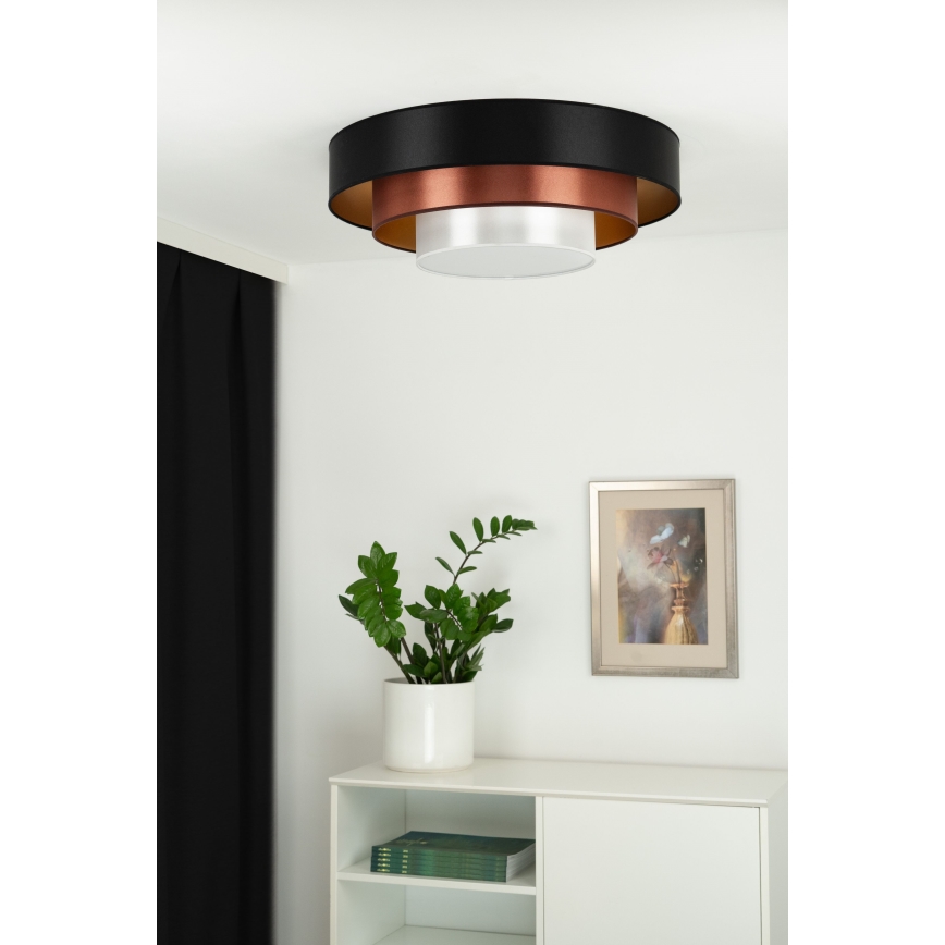 Duolla - LED Plafondlamp LUNETA LED/26W/230V diameter 60 cm 4000K zwart/koper/wit