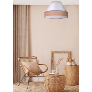 Duolla - Plafondlamp AVIGNON 1xE27/15W/230V diameter 50 cm wit/bruin