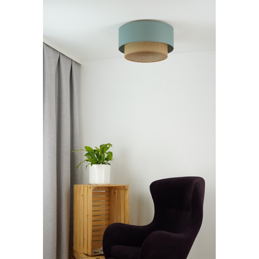 Duolla - Plafondlamp BOHO 1xE27/15W/230V diameter 45 cm groen/bruin