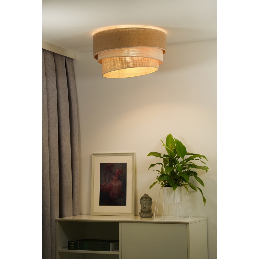 Duolla - Plafondlamp YUTE TRIO 1xE27/15W/230V diameter 45 cm bruin/grijs/beige