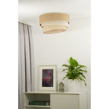 Duolla - Plafondlamp YUTE TRIO 1xE27/15W/230V diameter 45 cm bruin/grijs/beige