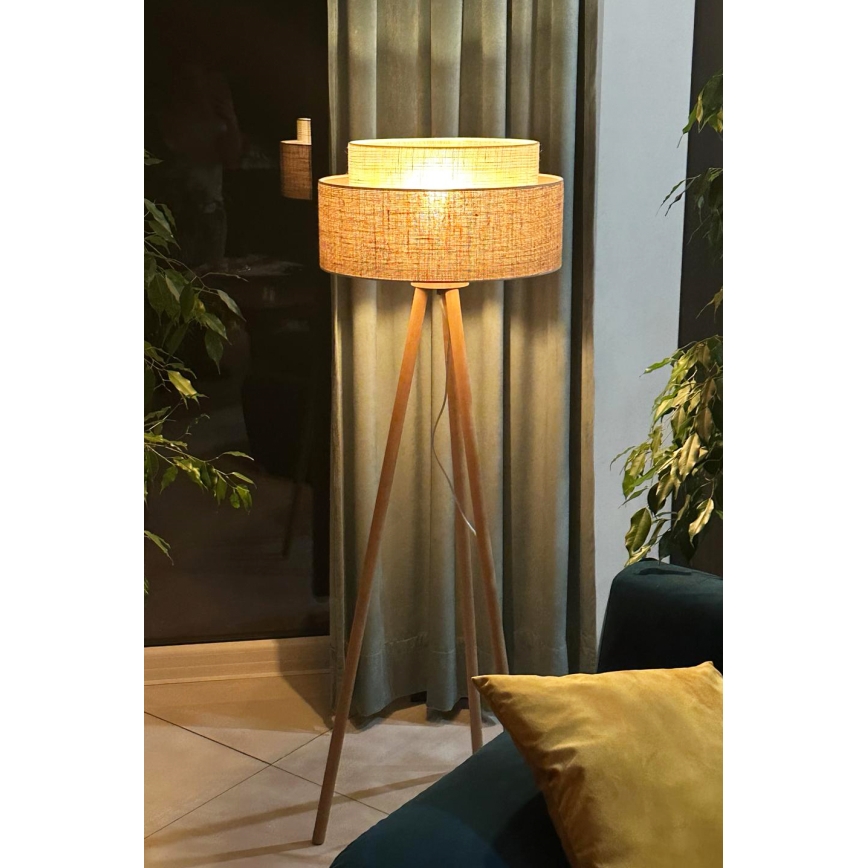 Duolla - Staande Lamp YUTE BOHO 1xE27/15W/230V bruin/grijs