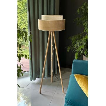 Duolla - Staande Lamp YUTE BOHO 1xE27/15W/230V bruin/grijs