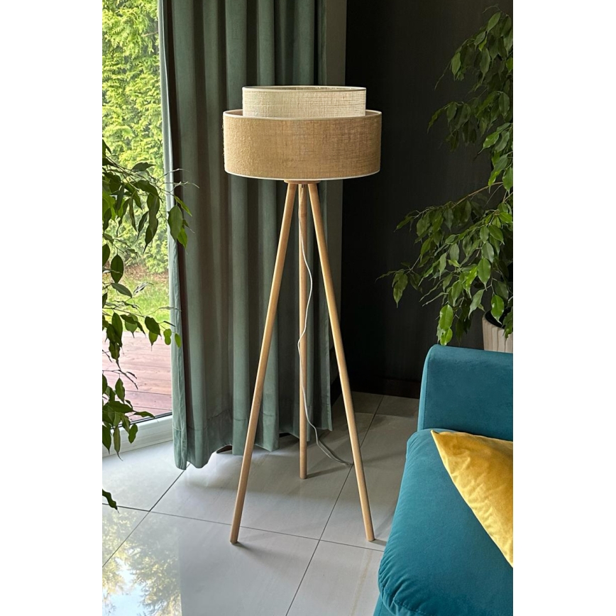 Duolla - Staande Lamp YUTE BOHO 1xE27/15W/230V bruin/grijs