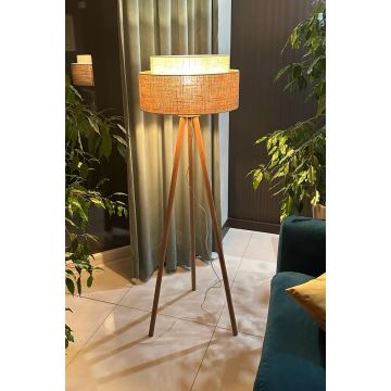 Duolla - Staande Lamp YUTE BOHO 1xE27/15W/230V bruin/grijs