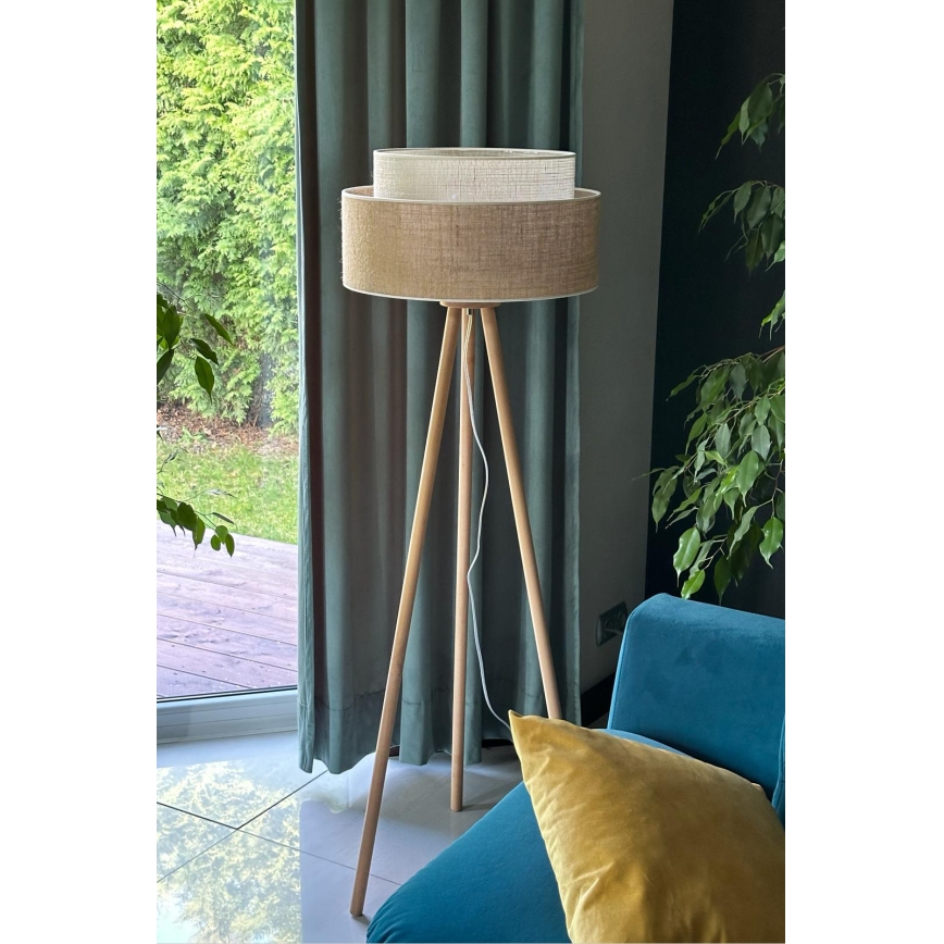 Duolla - Staande Lamp YUTE BOHO 1xE27/15W/230V bruin/grijs