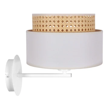 Duolla - Wandlamp BOHO 1xE27/15W/230V crème/wit/rotan