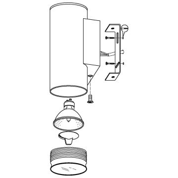 Eglo 33582 - LED RGBW Dimbaar buitenshuis wall verlichting RIGA 2xGU10/5W/230V IP44