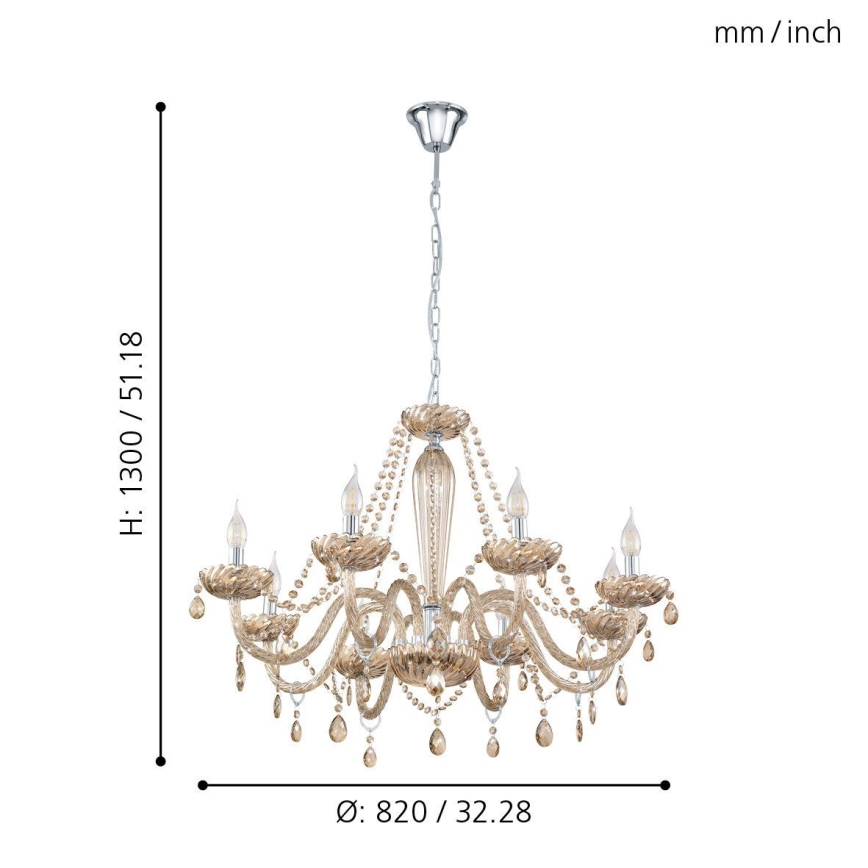 Eglo - Hanglamp 8xE14/40W/230V