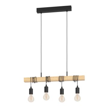 Eglo - Hanglamp aan een koord 4xE27/60W/230V - FSC gecertificeerd