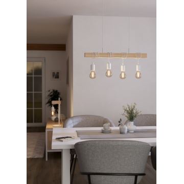 Eglo - Hanglamp aan een koord 4xE27/60W/230V - FSC gecertificeerd