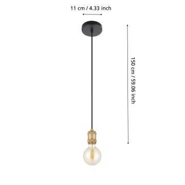 Eglo - Hanglamp aan een koord 1xE27/40W/230V goud