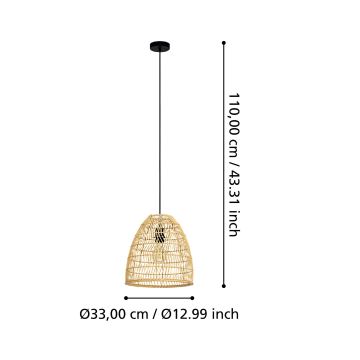 Eglo - Hanglamp aan een koord 1xE27/40W/230V