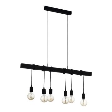 Eglo - Hanglamp aan een koord 6xE27/60W/230V - FSC gecertificeerd