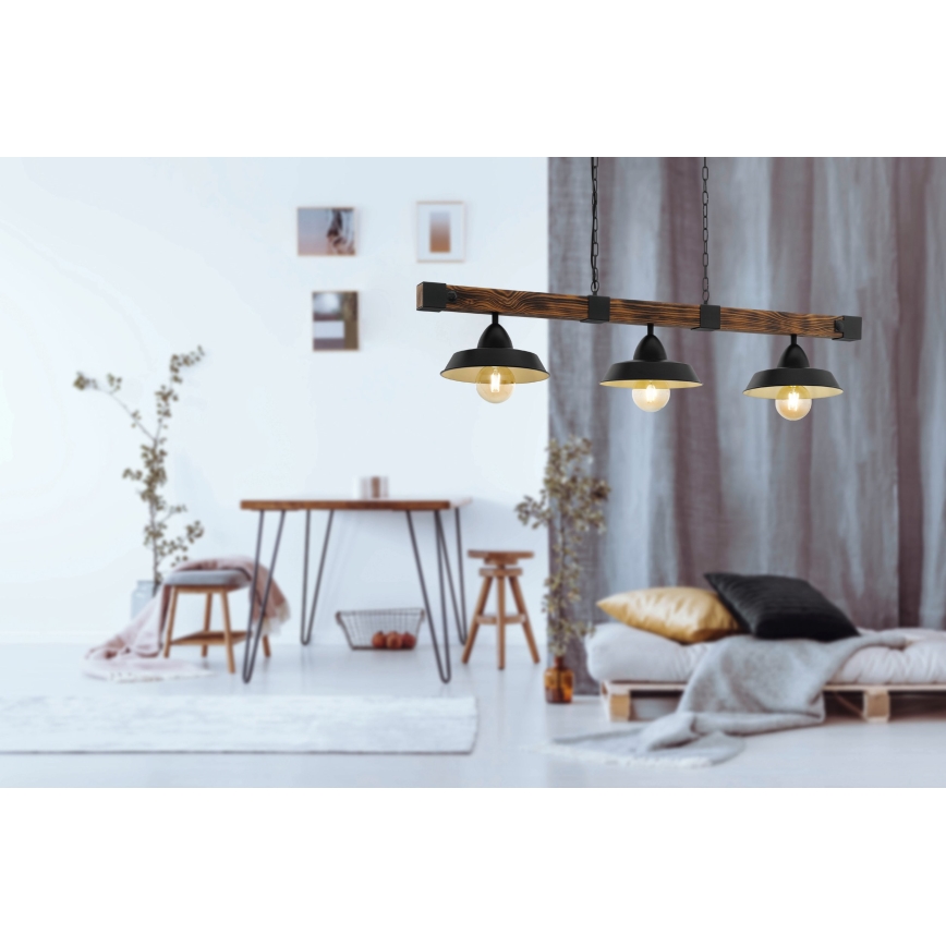 Eglo - Hanglamp aan een ketting 3xE27/60W/230V - FSC gecertificeerd