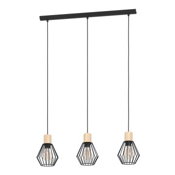 Eglo - Hanglamp aan een koord 3xE27/60W/230V - FSC gecertificeerd