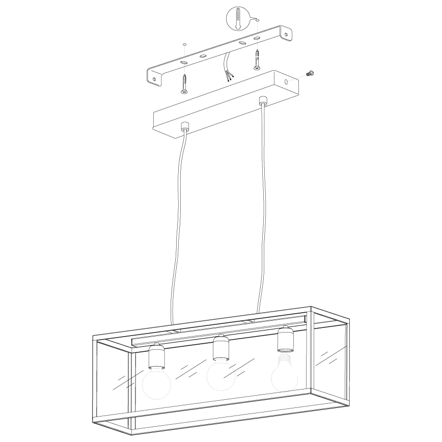 Eglo - Hanglamp 3xE27/60W/230V