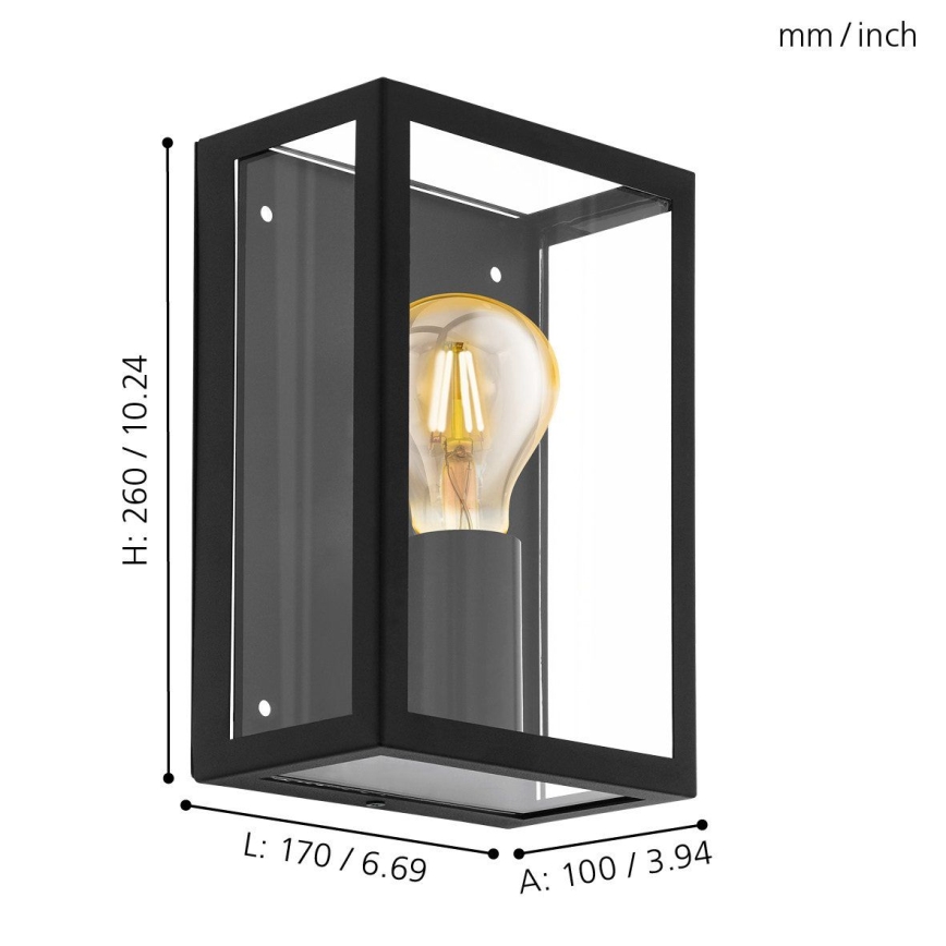 Eglo 780427 - Wandlamp voor buiten ALGECIRAS 1xE27/60W/230V IP44 zwart