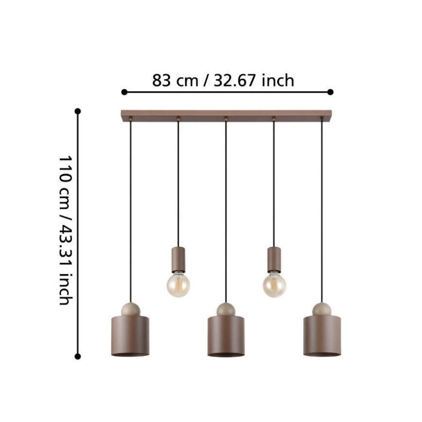 Eglo - Hanglamp aan een koord 5xE27/40W/230V