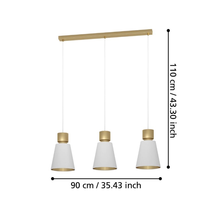 Eglo - Hanglamp aan een koord 3xE27/40W/230V