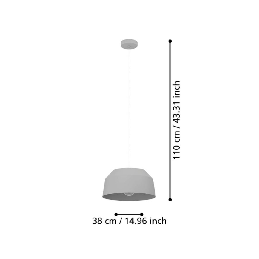 Eglo - Hanglamp aan een koord 1xE27/40W/230V diameter 38 cm