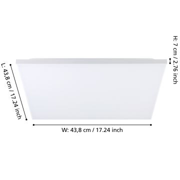 Eglo - LED RGBW Dimbare plafondlamp LED/20,5W/230V 3000-6500K + afstandsbediening