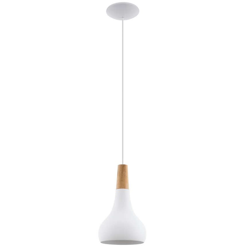 Eglo - Hanglamp aan een koord 1xE27/60W/230V diameter 18 cm wit - FSC gecertificeerd