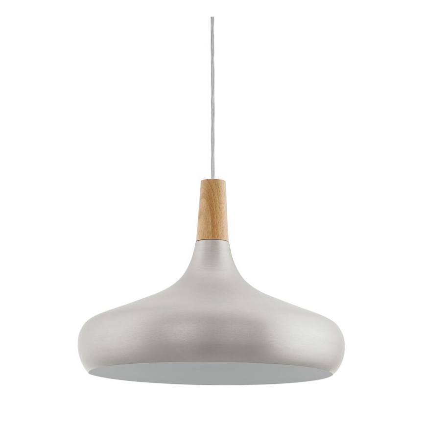 Eglo - Hanglamp aan een koord 1xE27/60W/230V diameter 40 cm zilver - FSC gecertificeerd