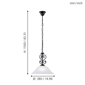 Eglo 91002 - Hanglamp aan ketting MURCIA 1xE27/60W/230V