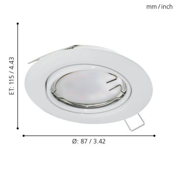 Eglo - SET 3x LED Inbouwspot PENETO 3xGU10-LED/5W/230V