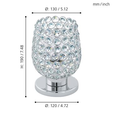 Eglo - Kristallen tafellamp 1xE27/60W/230V