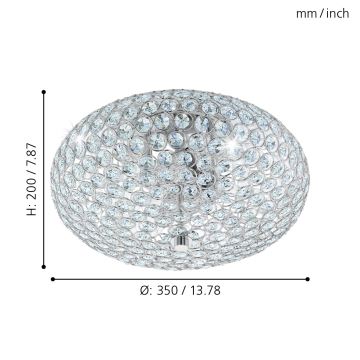 Eglo - Kristallen plafondlamp 2xE27/60W/230V