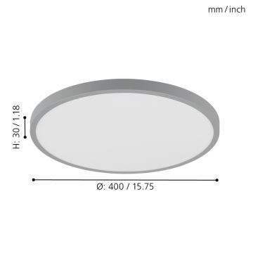 Eglo - LED Plafondverlichting 1xLED/25W/230V zilver rond 2500 lm