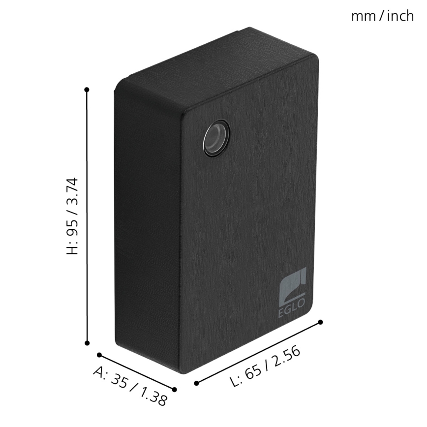 Eglo - Schemersensor 2-100 lux zwart IP44