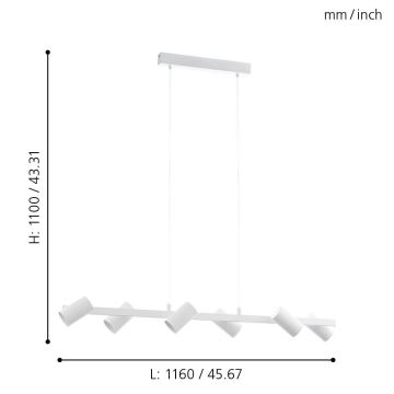 Eglo - Hanglamp aan koord 6xE14/25W/230V