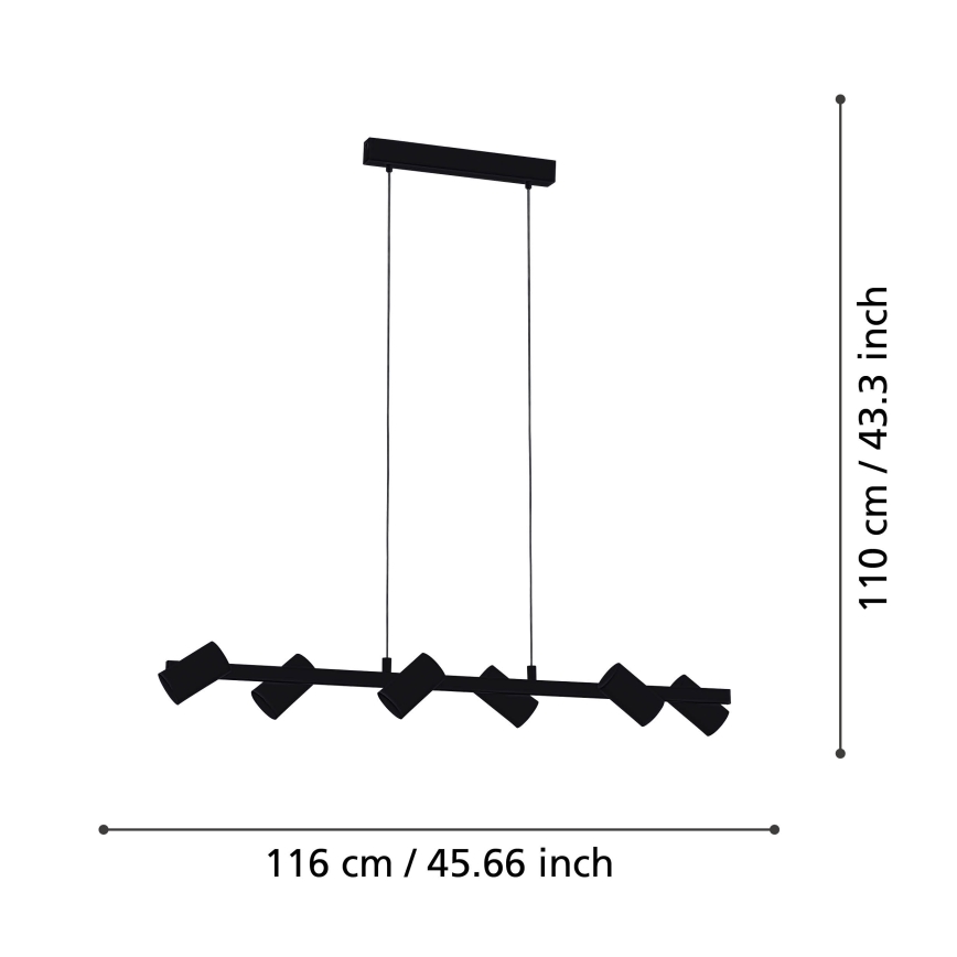 Eglo - Hanglamp aan koord 6xE14/25W/230V