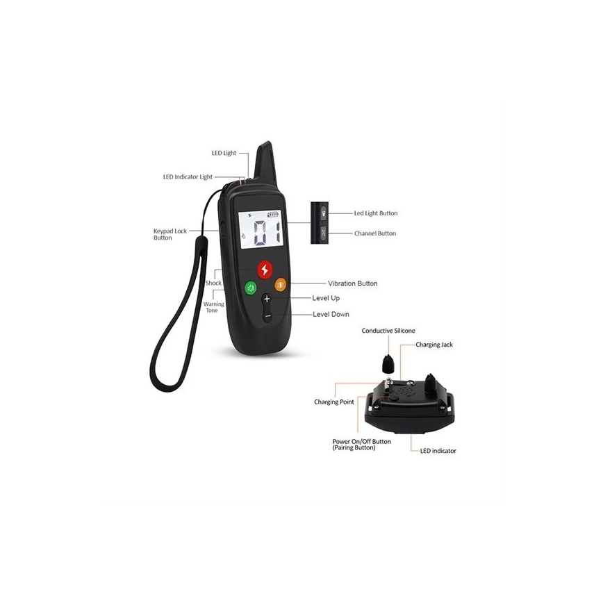 Elektrische hondentrainingshalsband 52cm 500m 3,7V IP67