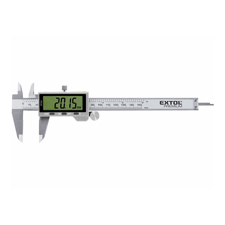 Extol Premium - Digital sliding metaal measure 0-150 mm 1xCR1632 IP54
