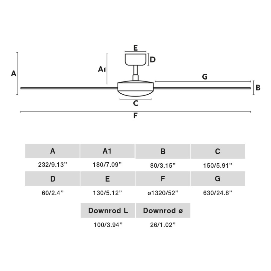 FARO 34298WP - Plafondventilator RUDDER L zwart diameter 132 cm SMART + afstandsbediening