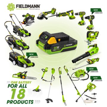 Fieldmann - Draadloze grasmaaier 2x20V