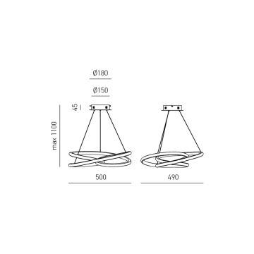 Gea Luce DIVA S P BIANCO - Dimbare LED hanglamp aan een koord DIVA LED/43W/230V wit