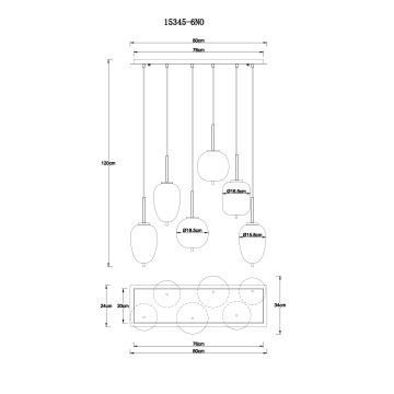 Globo - Hanglamp aan een koord 6xE14/40W/230V chroom