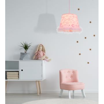 Globo - Kinder hanglamp aan een koord 1xE27/60W/230V roze