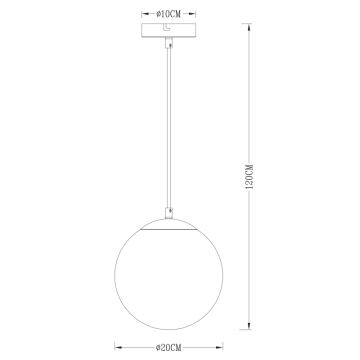 Globo - Hanglamp aan een koord 1xE27/40W/230V diameter 20 cm