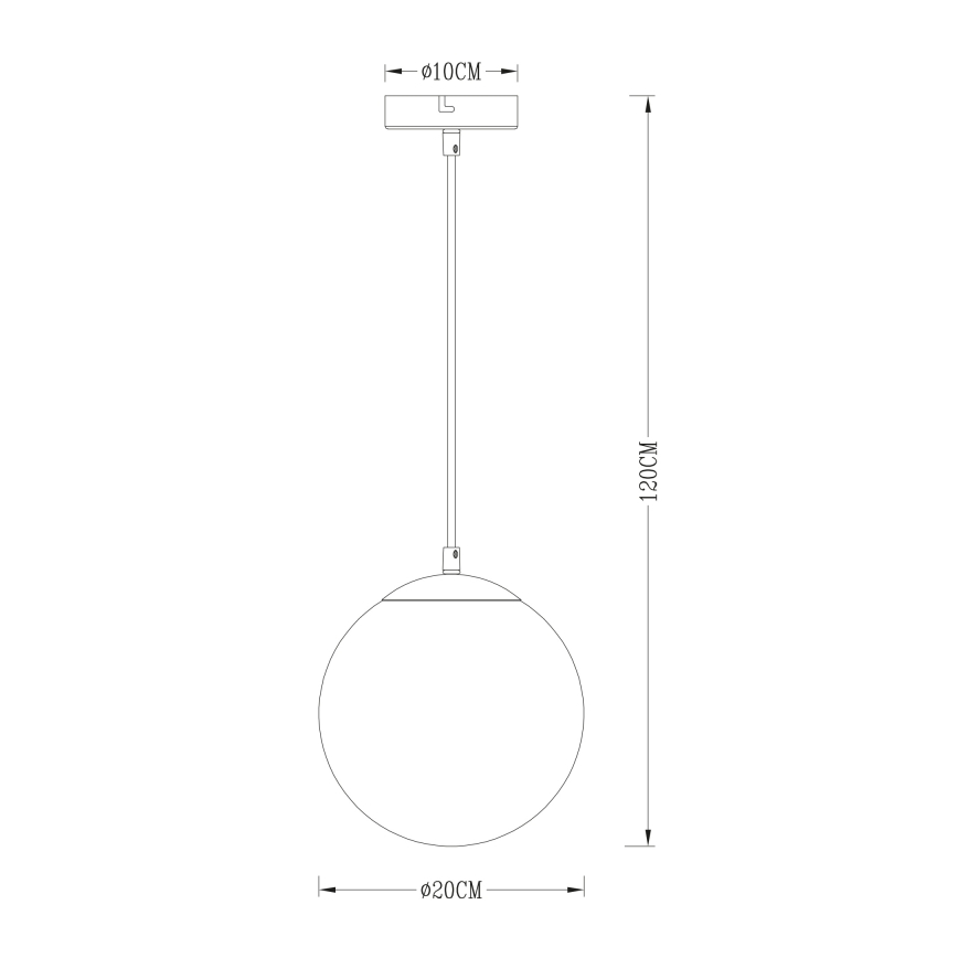 Globo - Hanglamp aan een koord 1xE27/40W/230V diameter 20 cm