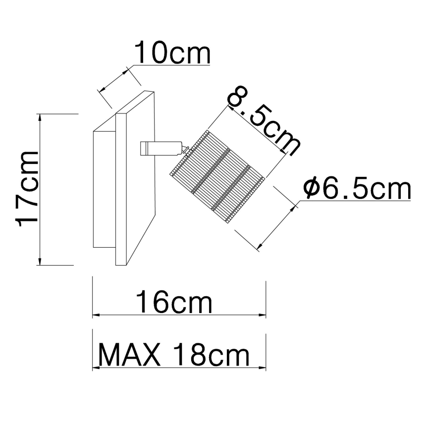 Globo - Wandspot 1x E27 / 60W / 230V